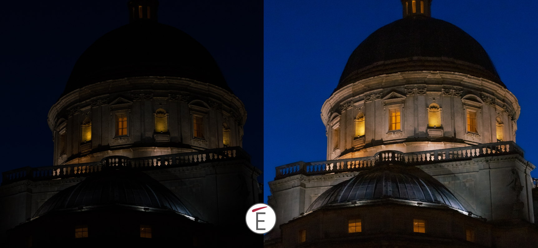 Un esempio di recupero tonale (luci ed ombre) applicato in post produzione grazie ad Adobe Camera Raw. A sinistra il file di partenza in formato RAW e a destra lo stesso file con delle modifiche fatte in camera Raw.